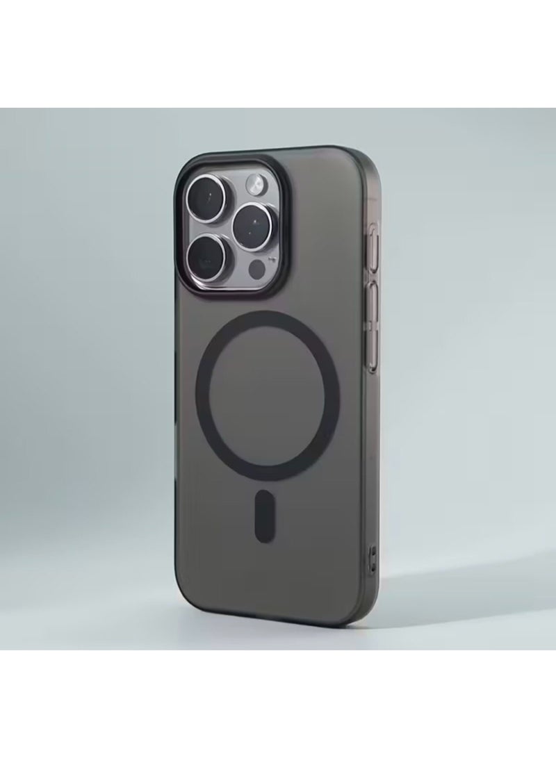 Magsafe Luxury Matte Case for iPhone 14 Pro, Slim Magnetic Shockproof Cover | Black